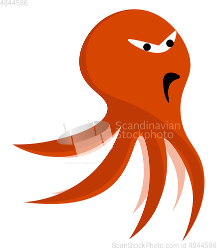 Image of An angry octopus vector or color illustration