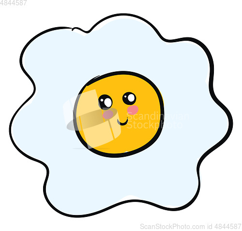 Image of A cute egg yolk vector or color illustration