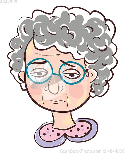 Image of Sad old woman illustration vector on white background 