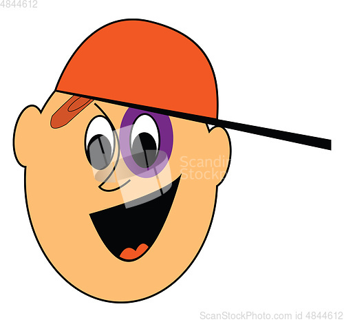 Image of Boy with black eye Vector illustration 