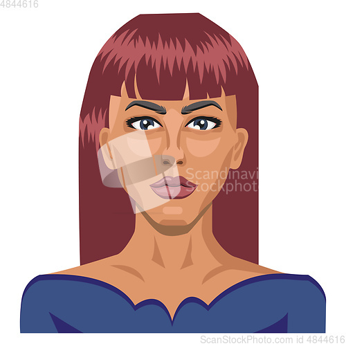 Image of Pretty girl with red hair illustration vector on white backgroun