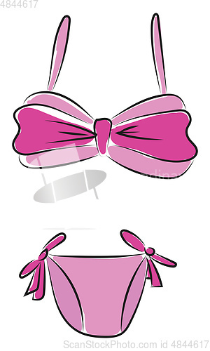 Image of Pink swimsuit vector or color illustration