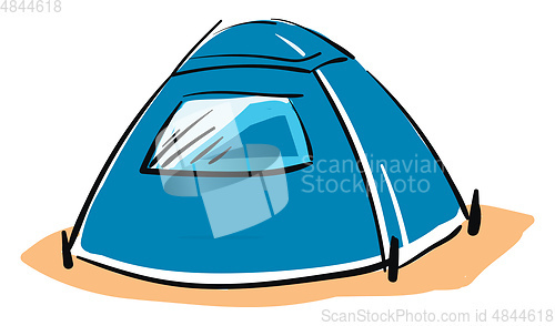 Image of Blue camping tent vector illustration