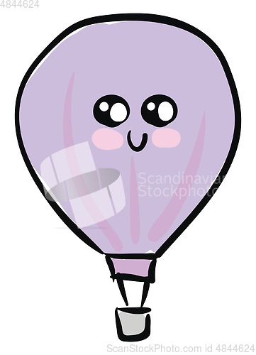 Image of A cute violet parachute vector or color illustration