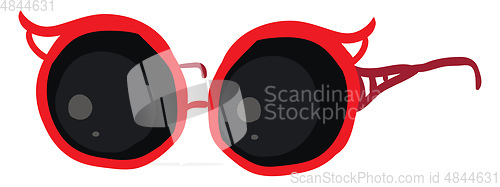 Image of A round red glass vector or color illustration