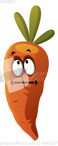 Image of Carrot thinking illustration vector on white background