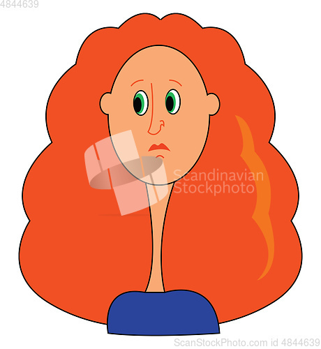 Image of Red hair girl illustration vector on white background 