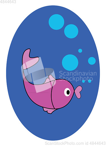 Image of Pink fish illustration vector on white background 