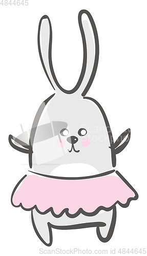 Image of A rabbit with pink skirt vector or color illustration