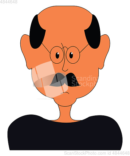 Image of old man with glasses vector or color illustration