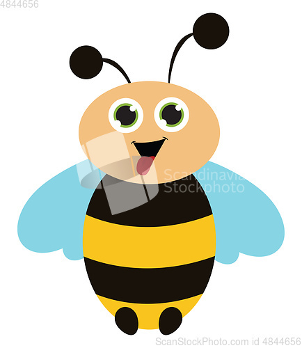 Image of Cute honeybee vector or color illustration