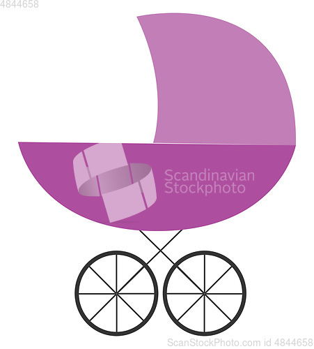 Image of A purple baby carriage vector or color illustration