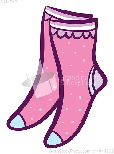 Image of A pair of pink socks vector or color illustration
