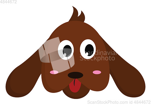 Image of The face of a brown cartoon dog vector or color illustration