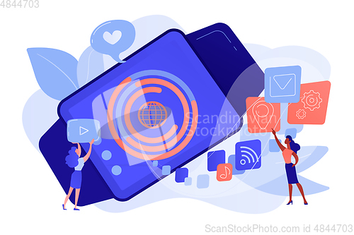 Image of Smartwatch app concept vector illustration.