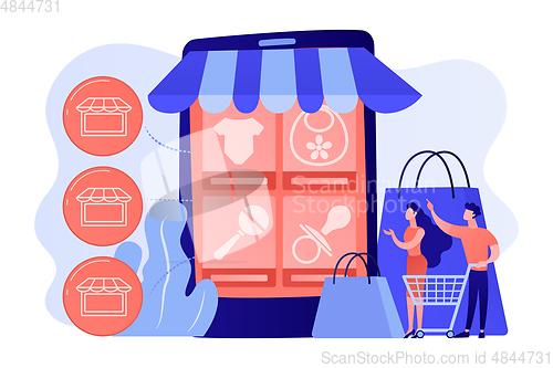 Image of Niche service marketplace concept vector illustration.