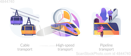 Image of Long distance passenger vehicles vector concept metaphors.