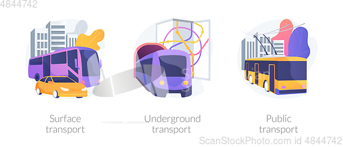 Image of Urban passengers transportation vector concept metaphors.