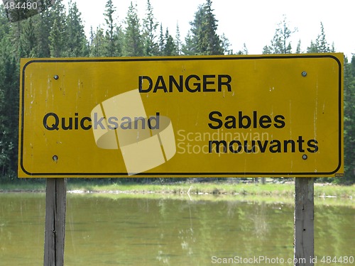 Image of quicksand sign