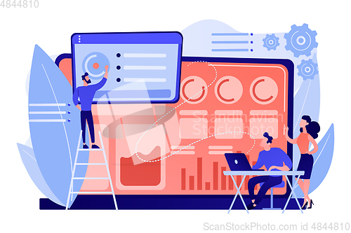 Image of Social media dashboard concept vector illustration.