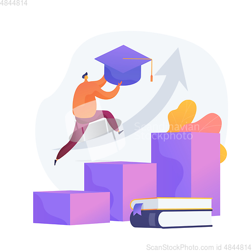 Image of University graduation vector concept metaphor.