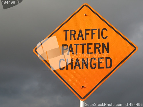 Image of traffic pattern changed sign