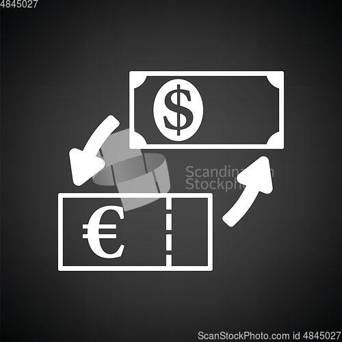 Image of Currency dollar and euro exchange icon