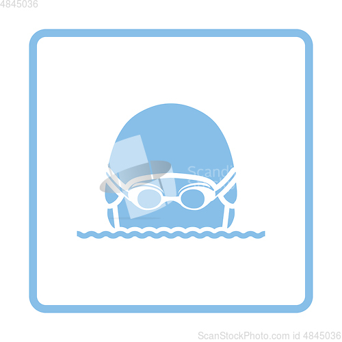 Image of Swimming man head icon