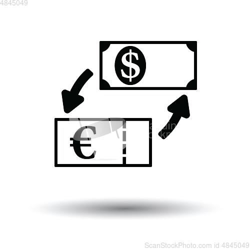 Image of Currency dollar and euro exchange icon