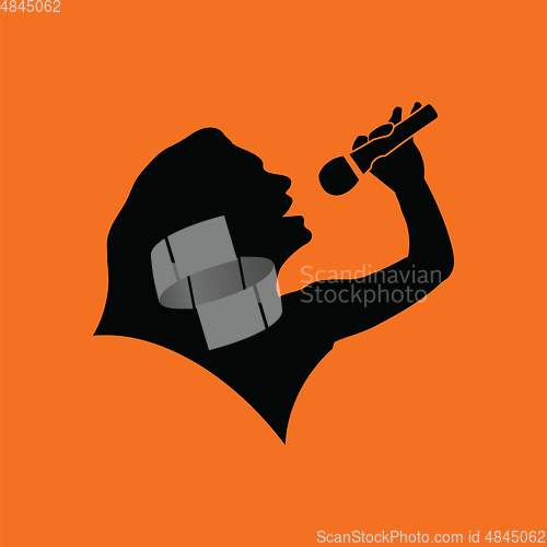 Image of Karaoke womans silhouette icon