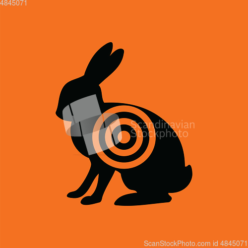 Image of Hare silhouette with target  icon