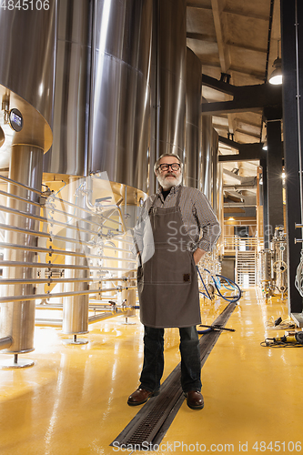 Image of Professional brewer on his own craft alcohol production