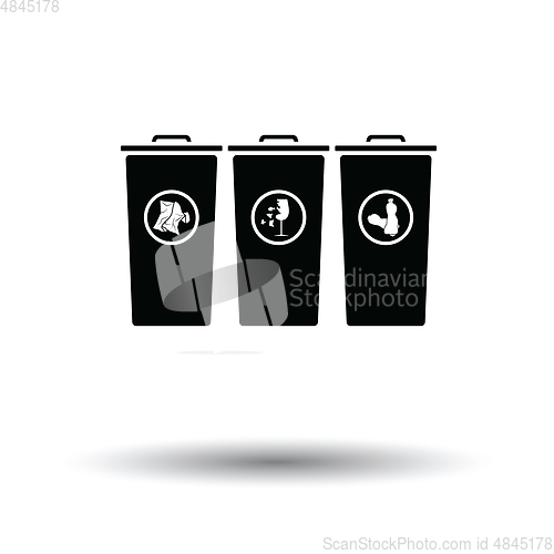 Image of Garbage containers with separated trash icon