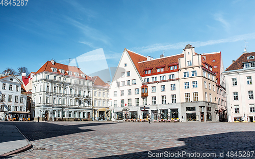 Image of empty town hall square of Tallinn old city