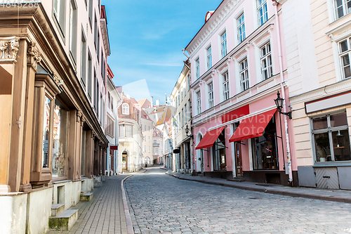 Image of empty street of Tallinn city old town