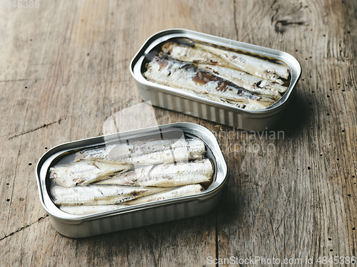 Image of open sardines cans