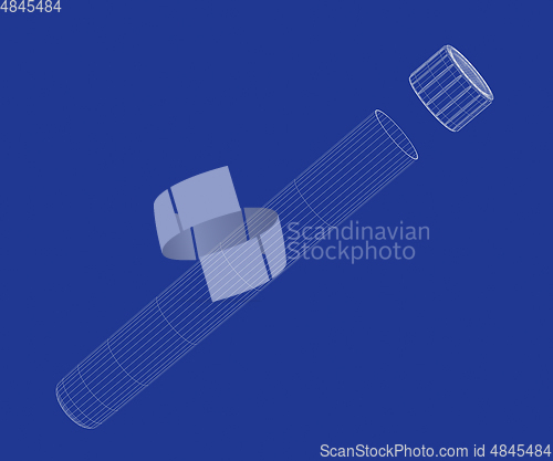 Image of 3d model of test tube