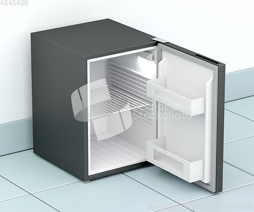 Image of Empty small refrigerator
