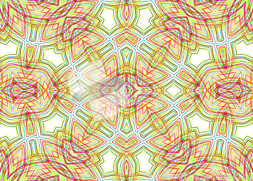 Image of Abstract pattern from bright colorful lines on white