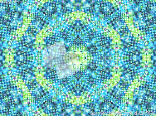 Image of Bright background with concentric mosaic pattern