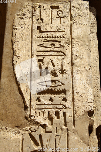 Image of Ancient egyptian hieroglyphs in the Karnak Temple