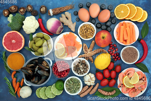 Image of Large Collection of Immune System Boosting Health Foods 