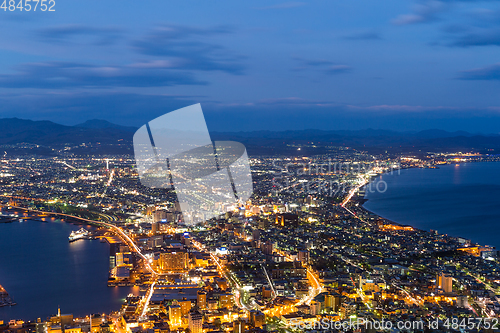 Image of Hakodate City view from Mountain Hakodate