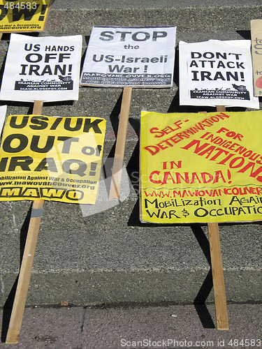 Image of anti war sign