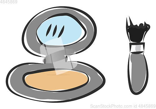 Image of A cup of power with brush vector or color illustration