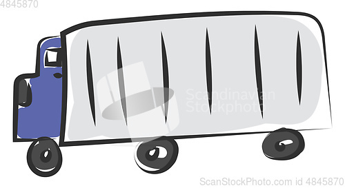 Image of Blue truck vector or color illustration