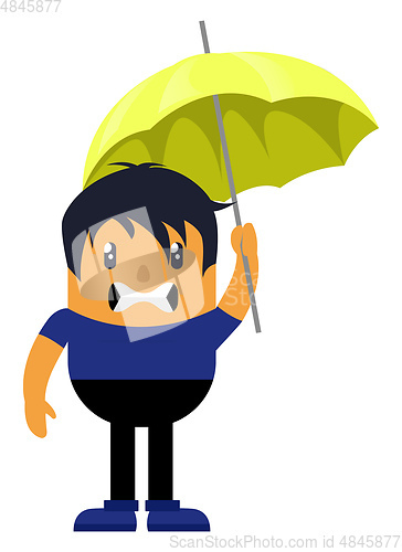 Image of Man with umbrella, illustration, vector on white background.