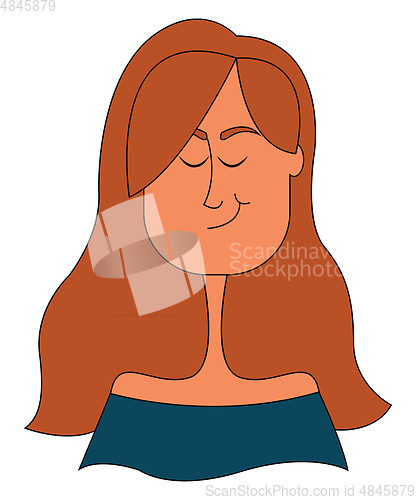 Image of A lady on blue dress vector or color illustration