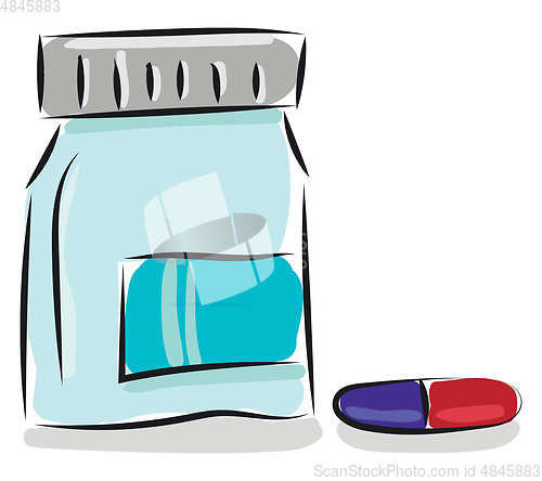 Image of Medical pills and bottle illustration vector on white background