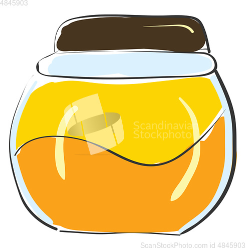 Image of Honey in a glass container vector or color illustration